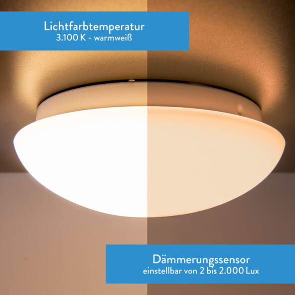 LED Deckenleuchte BERGEN, ⌀ 25,5 cm