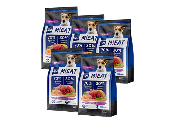 Hunde-Trockenfutter M!eat, Senior, 5 x 1,5 kg