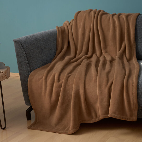 Fleece-Kuscheldecke, 150 x 200 cm, taupe