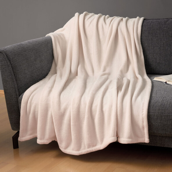 Fleece-Kuscheldecke, 150 x 200 cm, creme