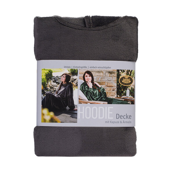 Hoodie Decke mit Kapuze, anthrazit