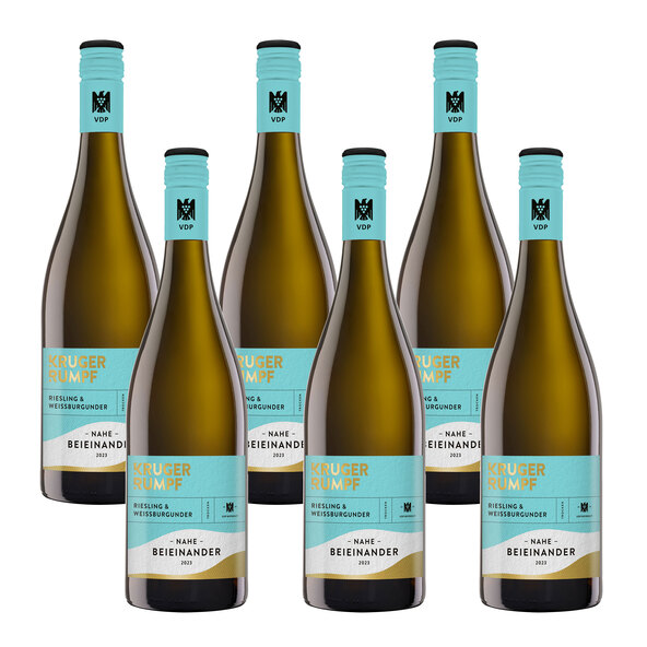 Beieinander Riesling Weißburgunder, 6 Flaschen à 0,75 l