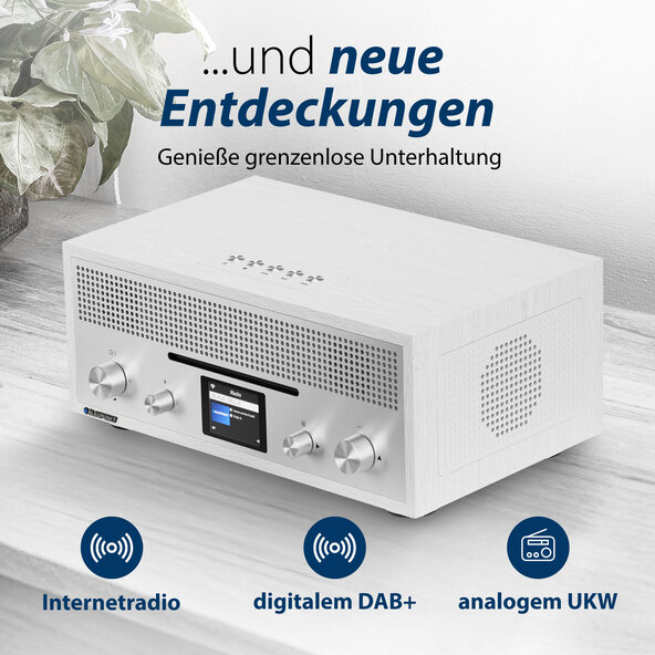 Nostalgie-Radio mit Farbdisplay, weiß