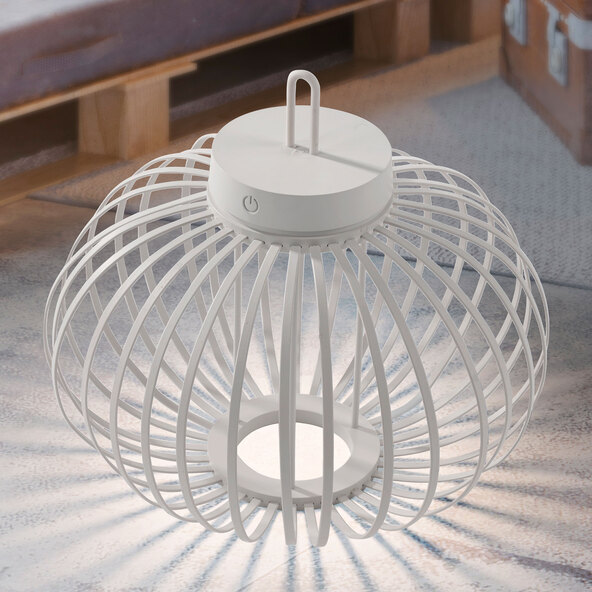 LED-Akku-Tisch- und Bodenleuchte Korga, weiß, ⌀ 36 cm