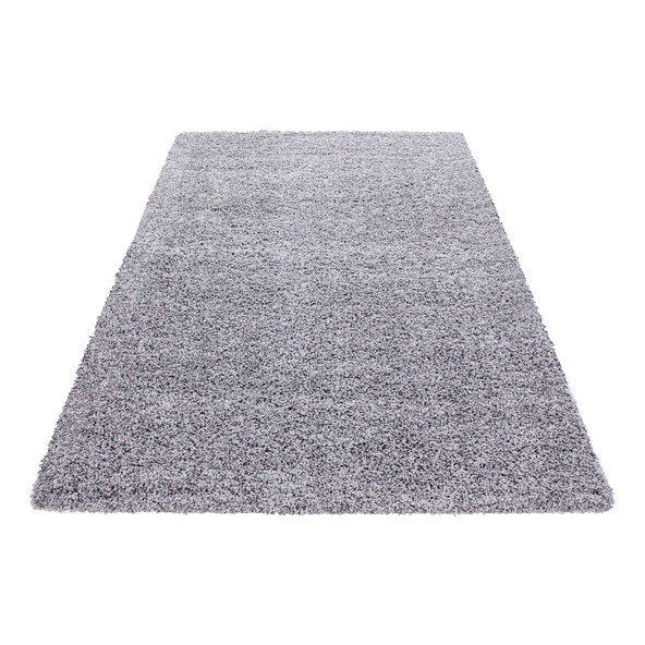 Hochflor Teppich, 120x170 cm, hellgrau