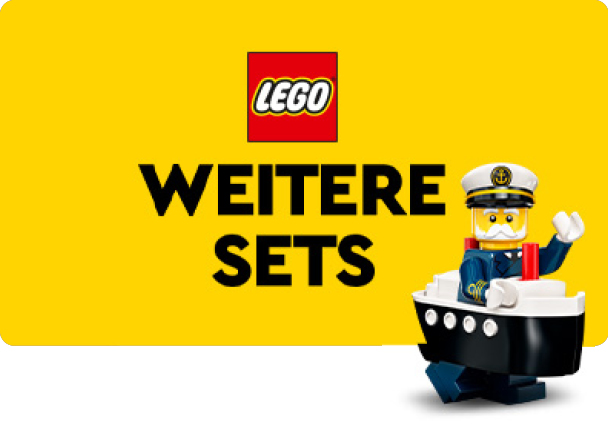 Lego weitere Sets auf gelben Hintergrund mit Figur