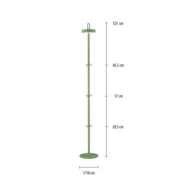 LED-Akku-Stehlampe Moda mit magnetischem Kopf, grün