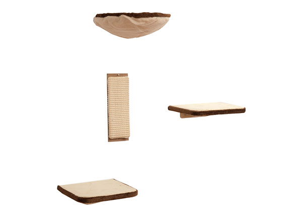 Katzen-Kletterwand, 4-tlg., beige-braun