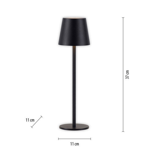 LED-Akku-Tischleuchte EURIA schwarz, 2er-Set