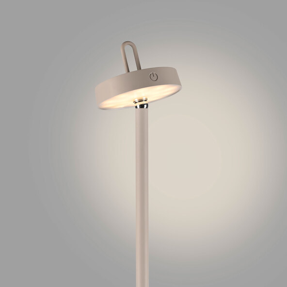 LED-Akku-Stehlampe Moda mit magnetischem Kopf, greige