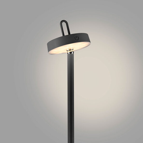 LED-Akku-Stehlampe Moda mit magnetischem Kopf, schwarz