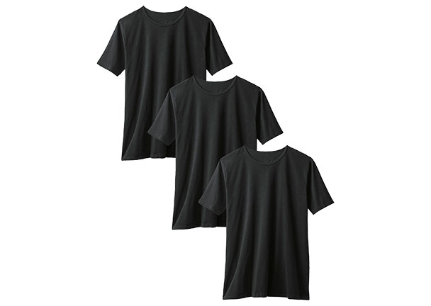 T-Shirts, schwarz, M, 3er Set