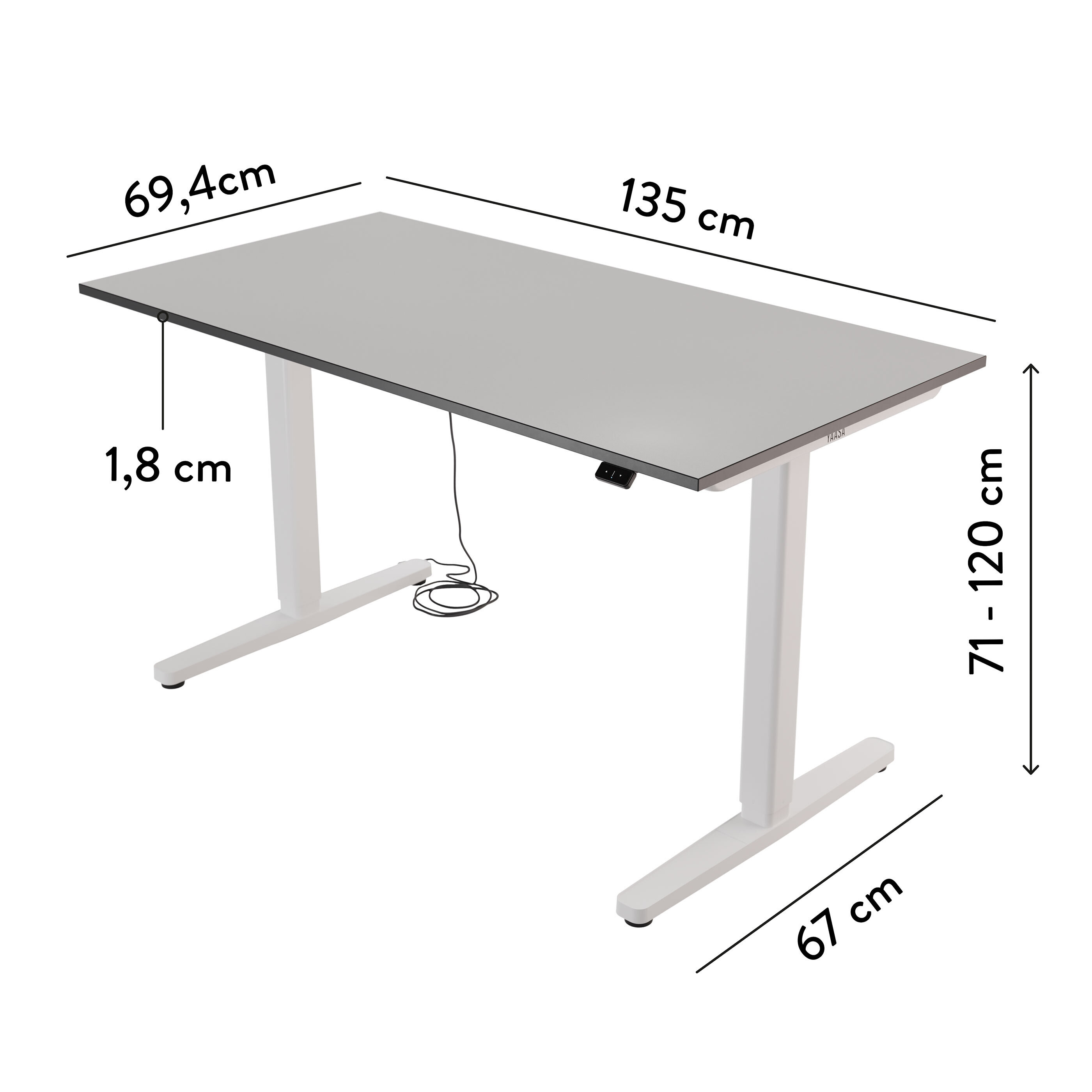 Yaasa Desk Basic, Verstellbarer Schreibtisch | ALDI ONLINESHOP