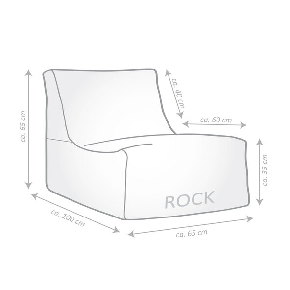 Indoor Sitzsack Shara Rock, grau