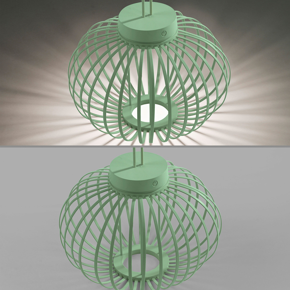 LED-Akku-Tisch- und Bodenleuchte Korga, grün, ⌀ 36 cm