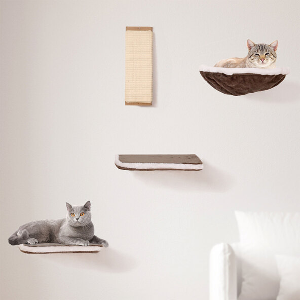 Katzen-Kletterwand, 4-tlg., grau