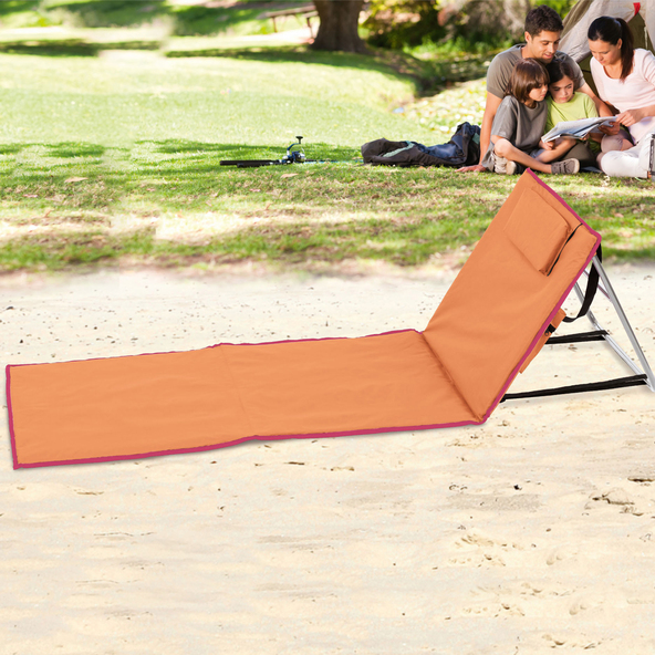 Camping-/Strandmatte mit Rückenteil, orange