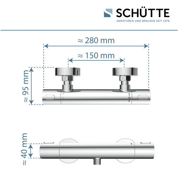 SIGNO Thermostat Duscharmatur • Chrom • SCHÜTTE